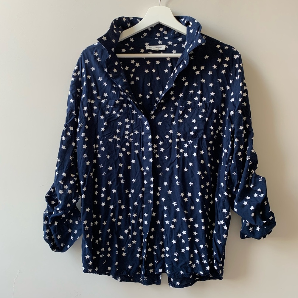 Cute Stars Blue button down shirt